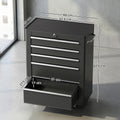 Chariot à outils sur roulettes, Servante d'atelier en acier 5 tiroirs verrouillable 2 clés, 61,5 x 33 x 82,5 cm, noir